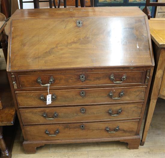 A George III mahogany bureau W.94cm